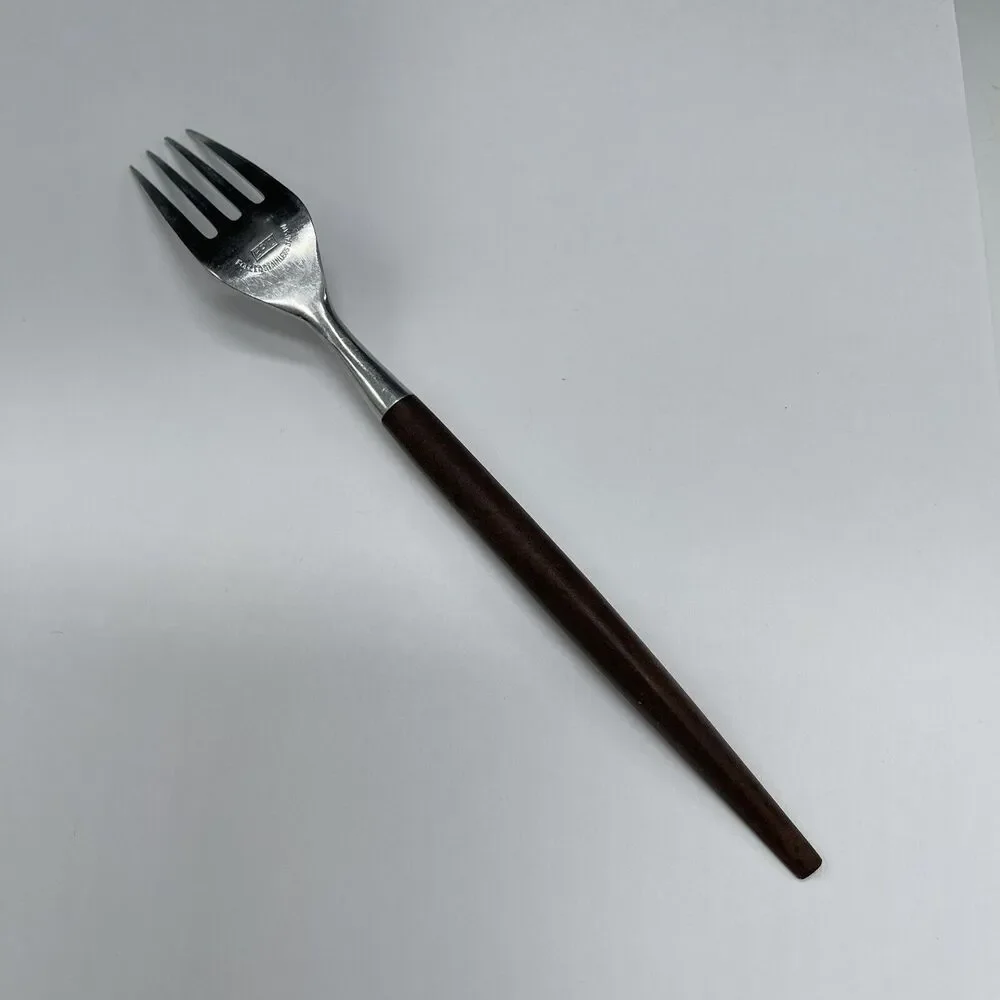 (1) Vintage Epic Forged Stainless Steel‎ Japan Flatware LONG FORK Canoe